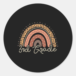 Day Of School Third Grade 3rd Back To School Teach Classic Round Sticker