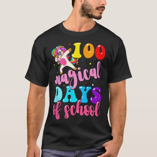 Day Of School Unicorn 100 Magical Days Teacher Gir T_Shirt