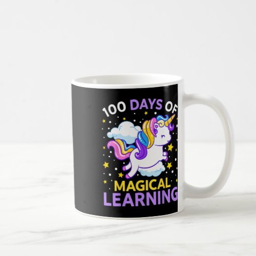 Day Of School Unicorn Girls 100 Days Of Kindergart Coffee Mug