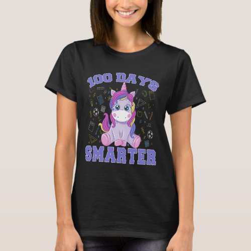 Day Of School Unicorn Girls 100 Days Of School Sma T_Shirt