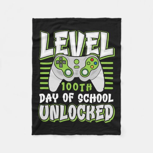 Day Of School Unlocked Gamer Kids Boys Teacher  Fleece Blanket