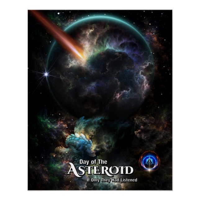 Day Of The Asteroid SciFi Fractal Art Poster (Front)