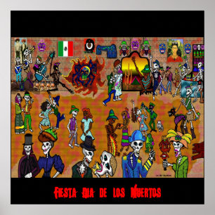 day of the dead2, Fiesta Dia de los Muertos Poster
