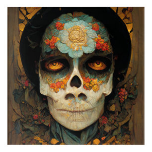 Day Of The Dead 1 Fantasy Skull Acrylic Print