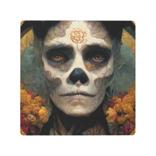 Day Of The Dead 3 Fantasy Skull Metal Print