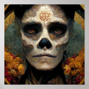 Day Of The Dead 3 Fantasy Skull Poster