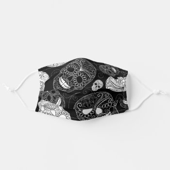 Day Of The Dead Adult Cloth Face Mask by GroovyFinds at Zazzle