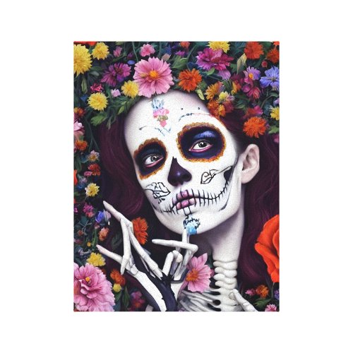 Day of the Dead AI Generated Stretched Canvas