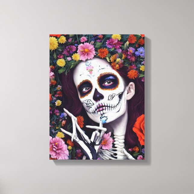 Day of the Dead AI Generated Stretched Canvas (Front)