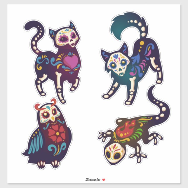Day of the dead Animals  Sticker (Sheet)