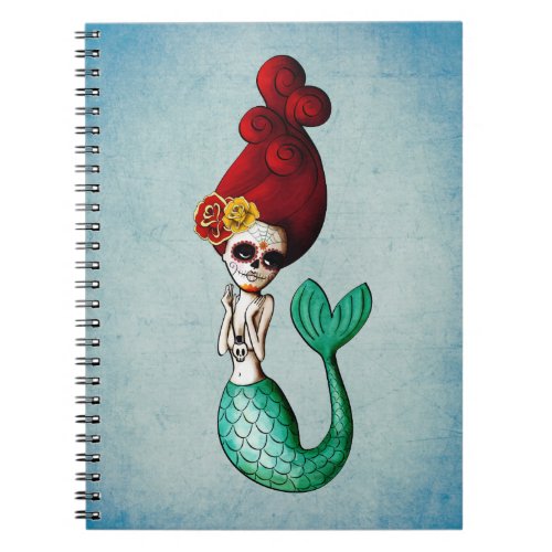 Day of The Dead Beautiful Mermaid Notebook