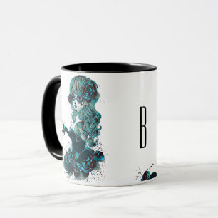 Day of the Dead Beautiful Sugar Skull Makeup Girl Mug