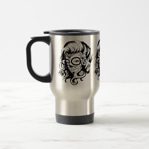 Day of the Dead Beauty Travel Mug