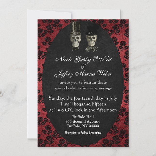Day of the Dead Bride and Groom Wedding Invitation (Front)