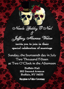 Day Of The Dead Wedding Invitations Zazzle Day Of The Dead Bride And Groom Wedding Invitation