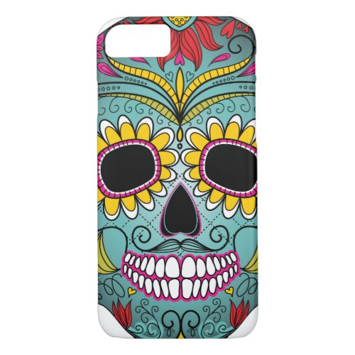 Day of the Dead Bright Skull iPhone 87 Case