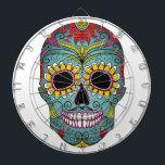 Day of the Dead Bright Skull Dartboard<br><div class="desc">Day of the Dead Bright Skull. Great Skull Pattern Designs for all occasions.

You can personalize the design further if you'd prefer,  such as by adding your name or other text,  or adjusting the image - just click 'Customize' to see all the options.</div>