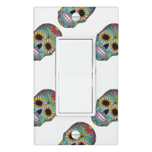 Day of the Dead Bright Skull Light Switch Cover