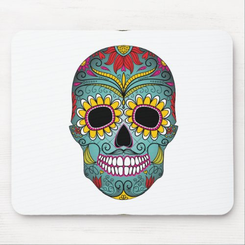 Day of the Dead Bright Skull Mouse Pad