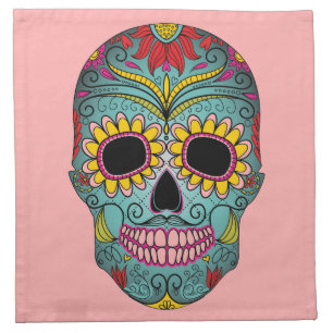 Day of the Dead Bright Skull Napkin
