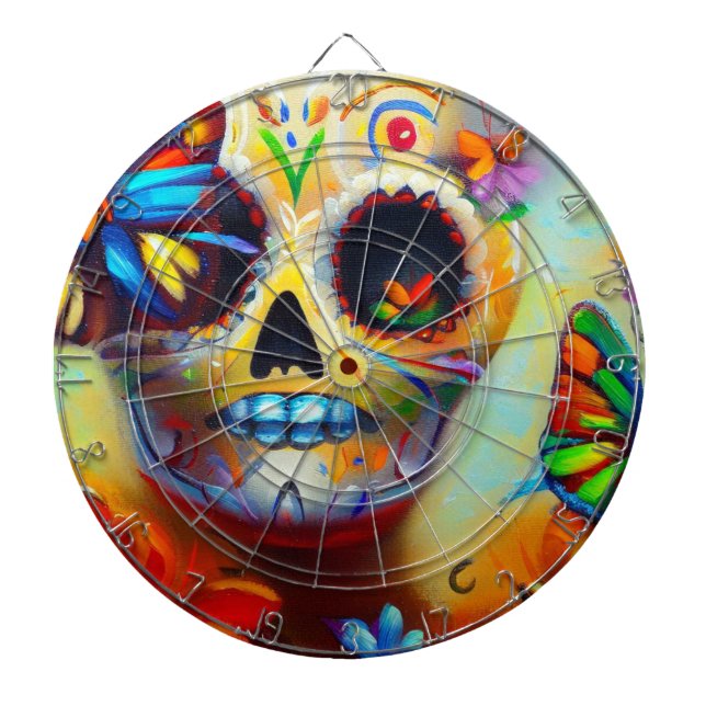 Day of the Dead Butterflies (2) Dart Board (Front)