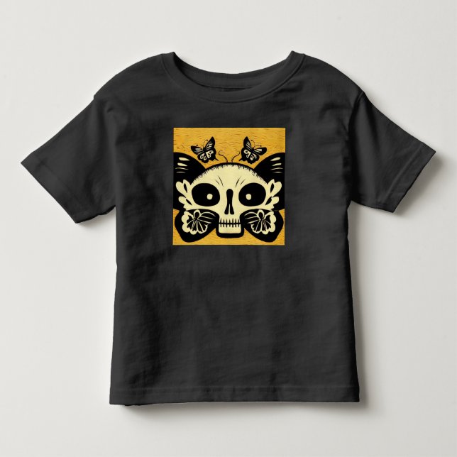 Day of the Dead Butterflies Woodcut 1 Toddler T-shirt (Front)