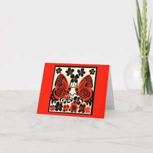 Day of the Dead Butterflies Woodcut 3 Holiday Card