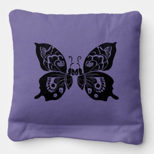 Day of the Dead Butterflies Woodcut (4) Cornhole Bags