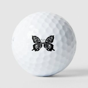 Day of the Dead Butterflies Woodcut (4) Golf Balls