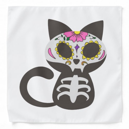 Day of the dead cat _ Choose background color Bandana