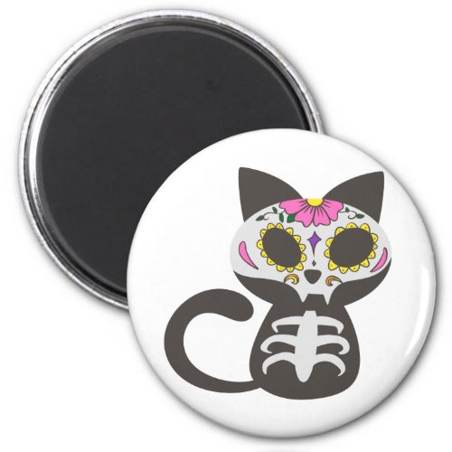 Day of the dead cat _ Choose background color Magnet