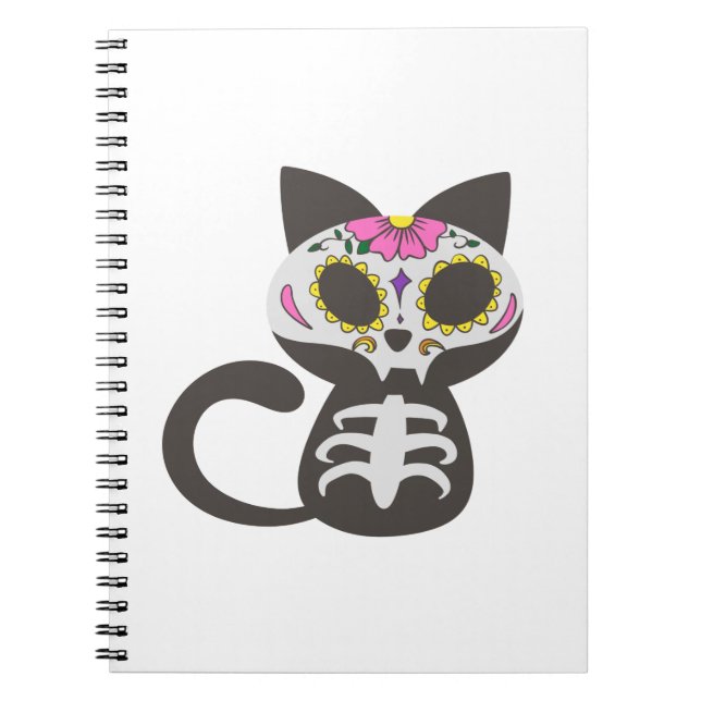 Day of the dead cat - Choose background color Notebook (Front)