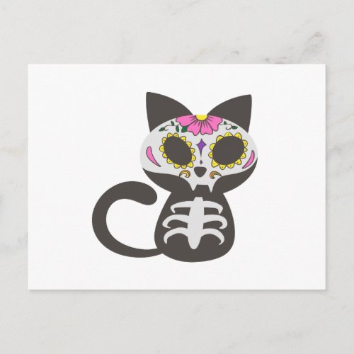 Day of the dead cat _ Choose background color Postcard