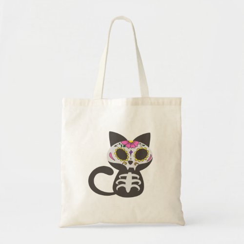 Day of the dead cat _ Choose background color Tote Bag