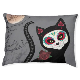 sugar skull cat bed
