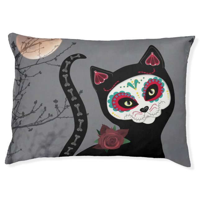 Day of the Dead Cat Dog Bed (Front)