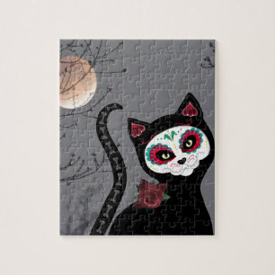 Day of the Dead Cat Jigsaw Puzzle