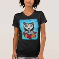 Day of the Dead Cat, Sugar Skull Cat Art Shirt