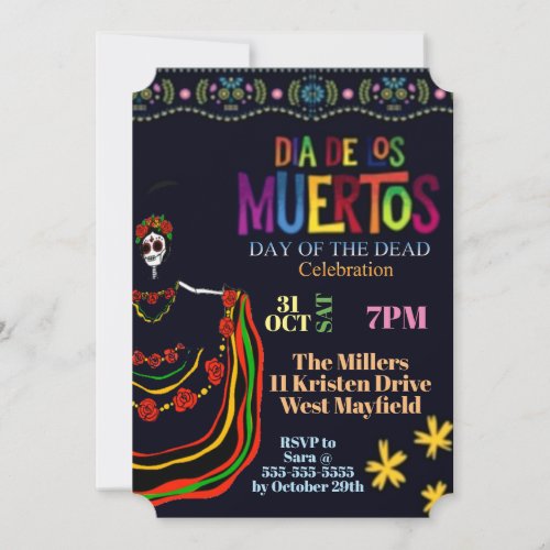 Day Of The Dead Celebration Party Invitation