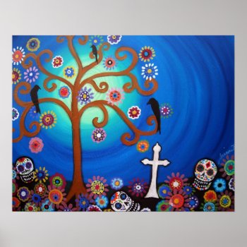 Day Of The Dead Cemetery Poster by prisarts at Zazzle