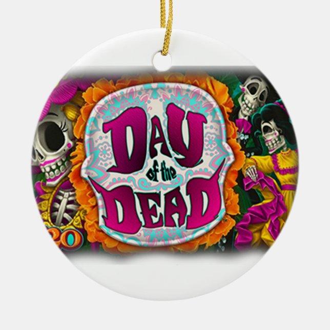 Day of the Dead Ceramic Ornament (Front)