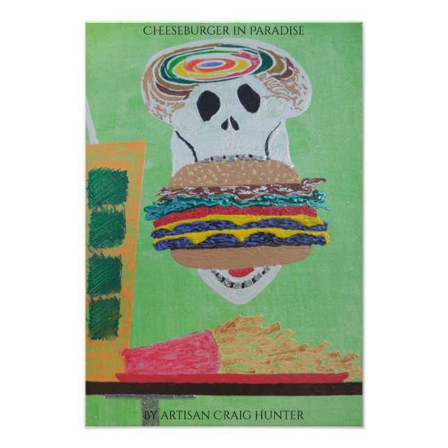 Day of the dead cheeseburger photo print (Front)