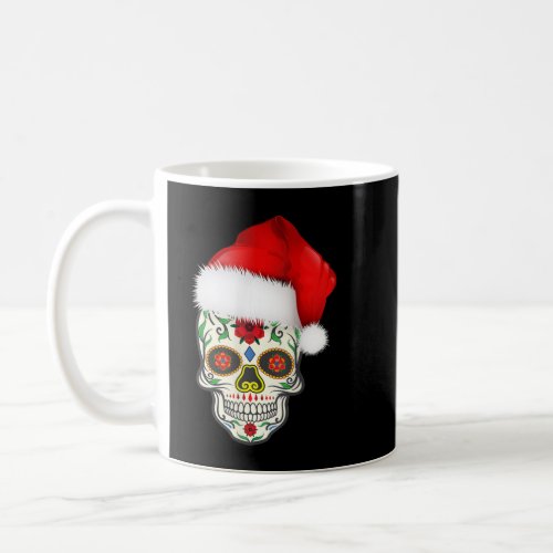 Day Of The Dead Christmas Santa Hat Sugar Skull Pa Coffee Mug