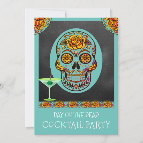 Day Of The Dead Cocktail Party Invitation