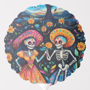 Day of the dead colorful design balloon