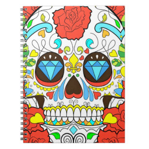 Day of the Dead Colorful Skull Art Notebook