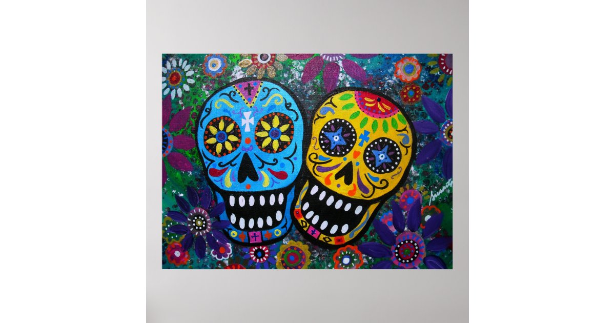 day of the dead couple poster | Zazzle