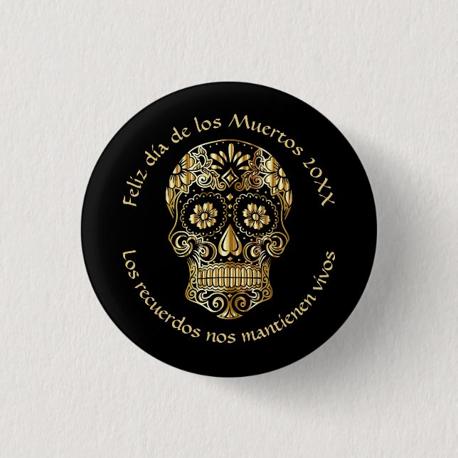 Day of The Dead - Customize Add Name & Message Button (Front)