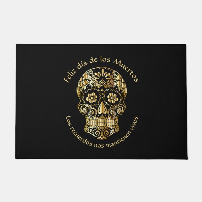 Day of The Dead - Customize Add Name & Message Doormat (Front)