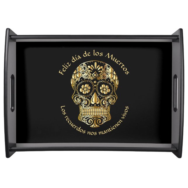 Day of The Dead - Customize Add Name & Message Serving Tray (Front)